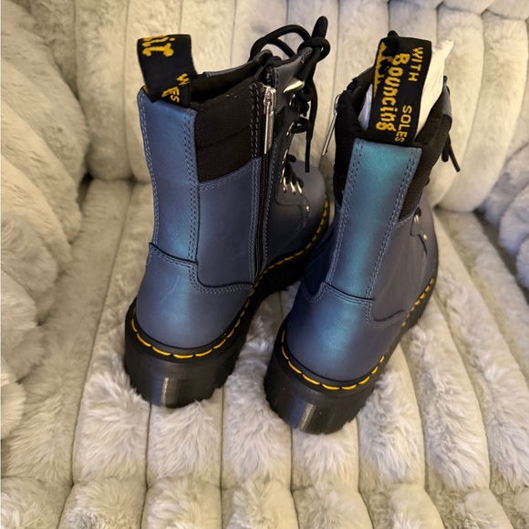 Dr. Martens Women's Jadon HDW II, Deep Blue Platform Combat Boots - Picture 3 of 8